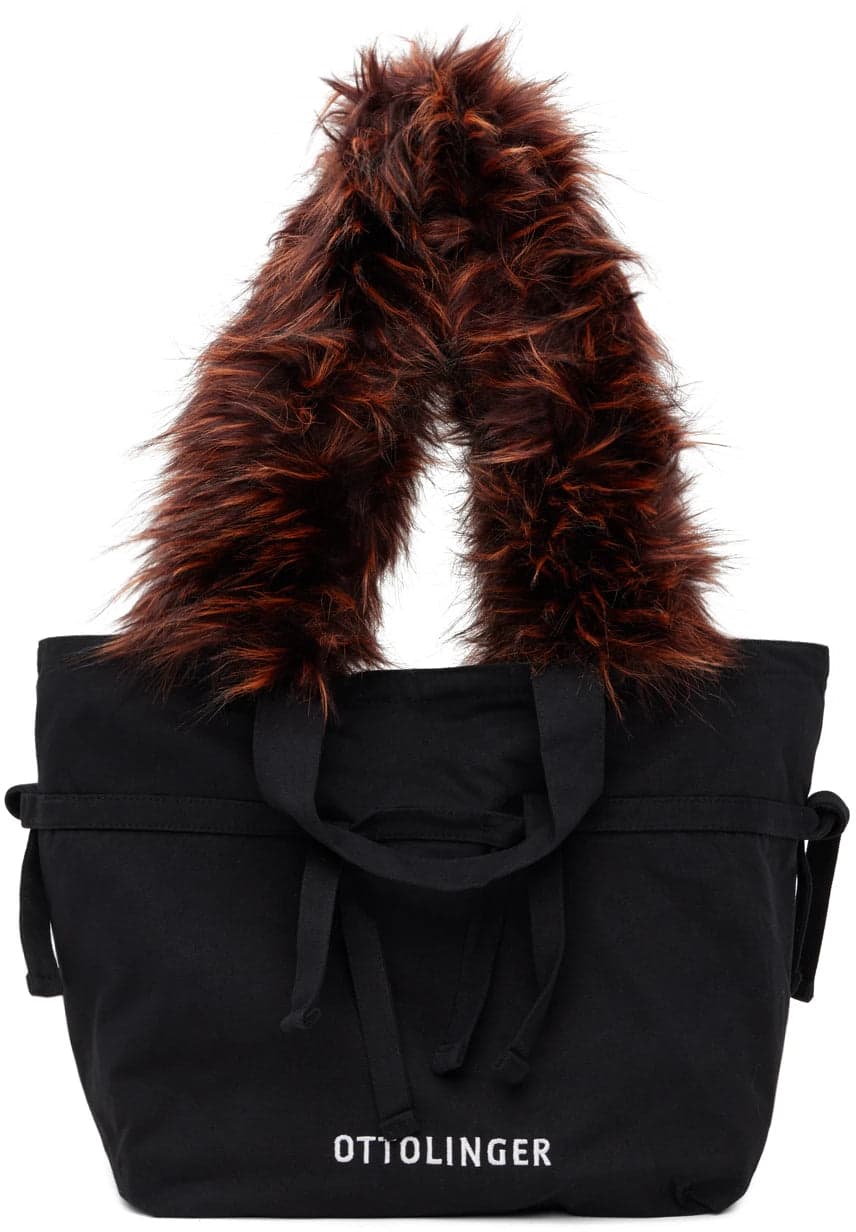 Furry Shopping Bag Black - 232016F046004_1