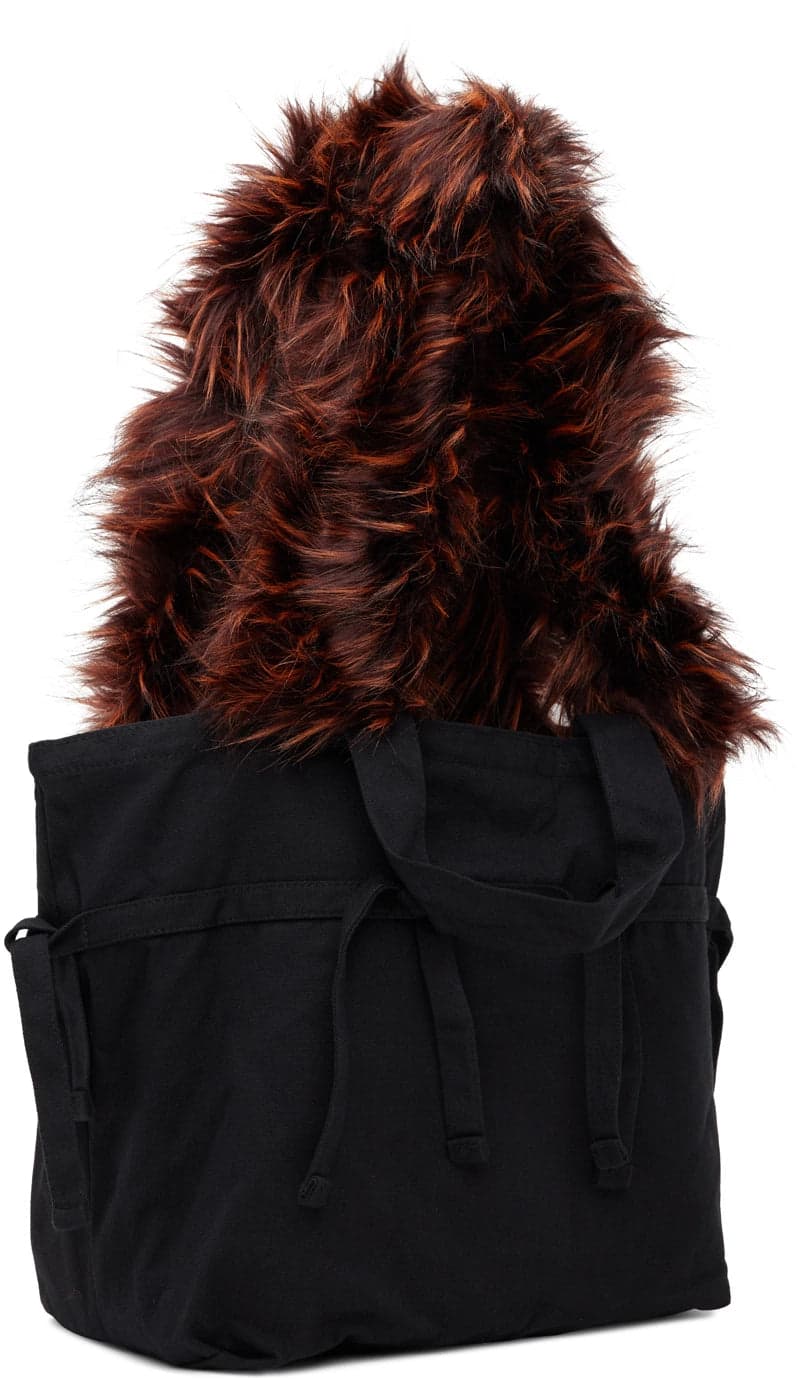 Furry Shopping Bag Black - 232016F046004_3