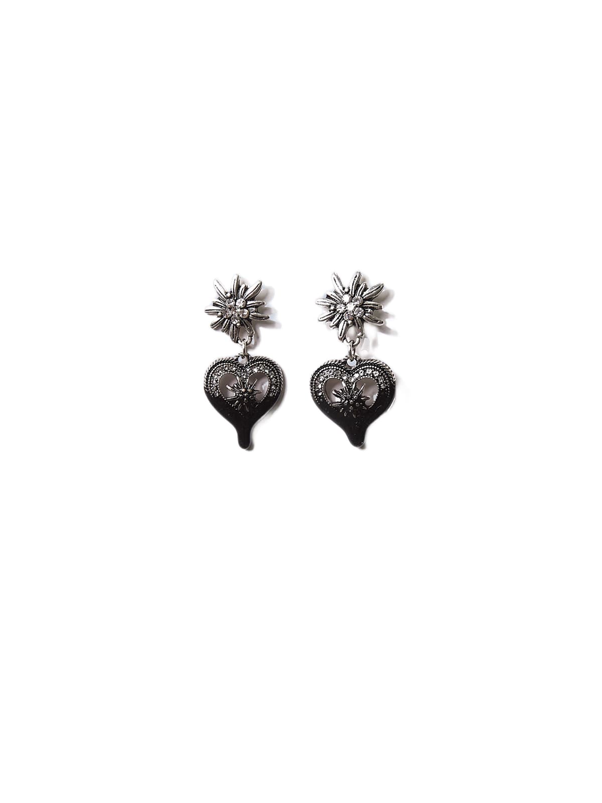 Dipped Flower Heart Earing