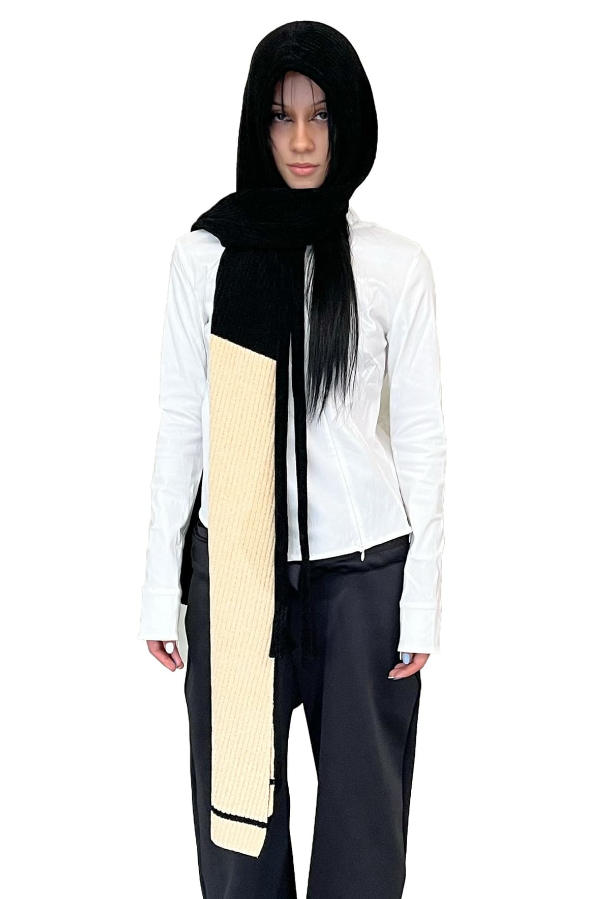 Black Hood Scarf - OTTOSCARFFRONT