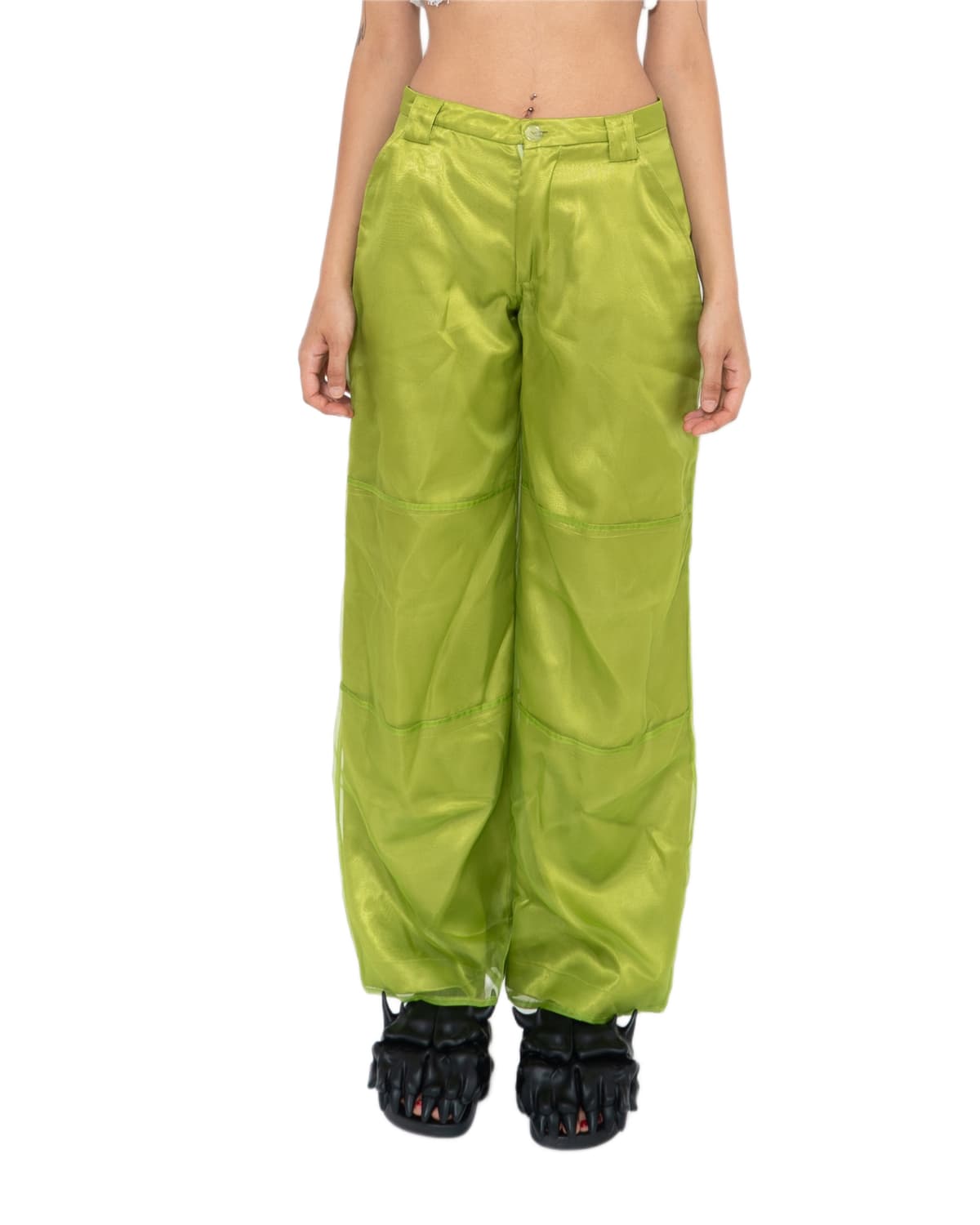 Lime Organza Pants - cslime