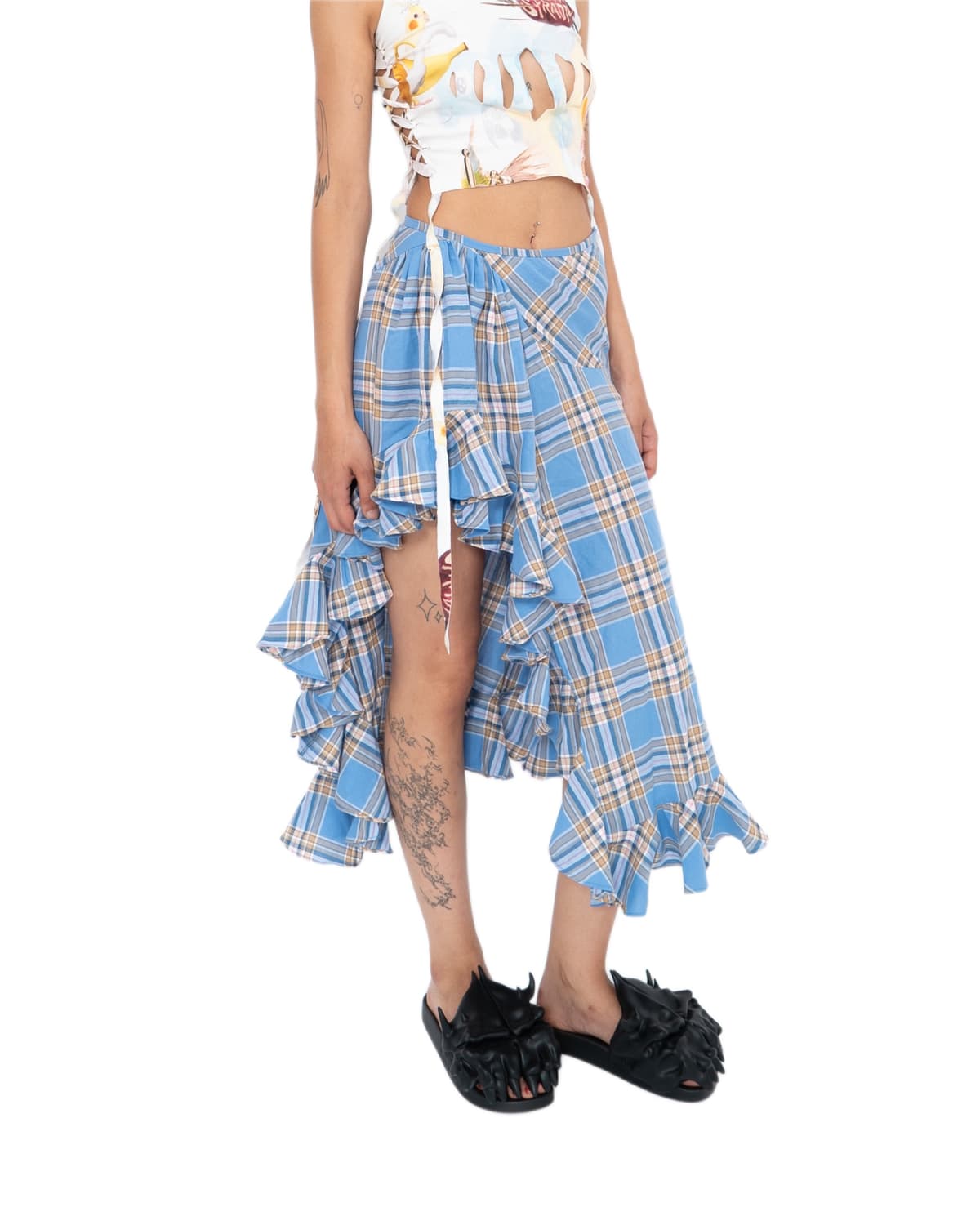 Blue Checkend Skirt - csskirt