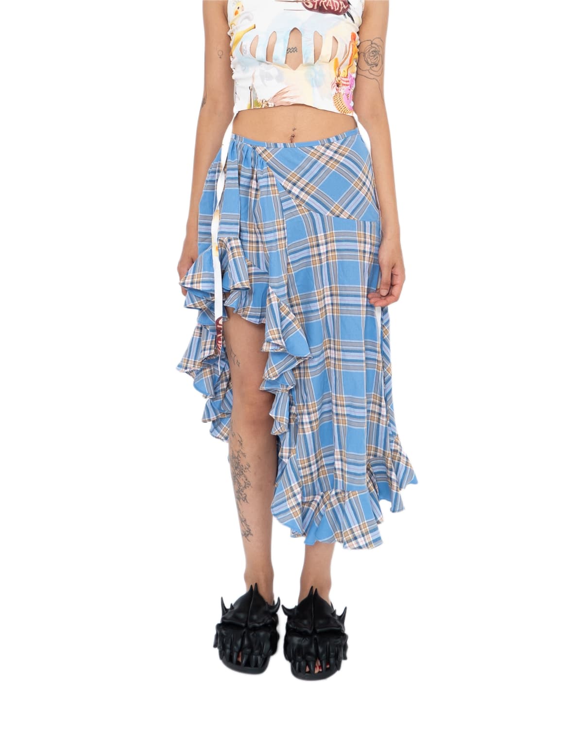 Blue Checkend Skirt