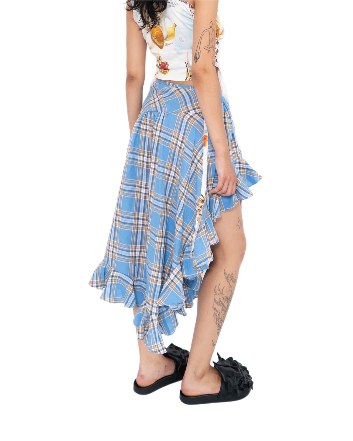 Blue Checkend Skirt - csskirt3