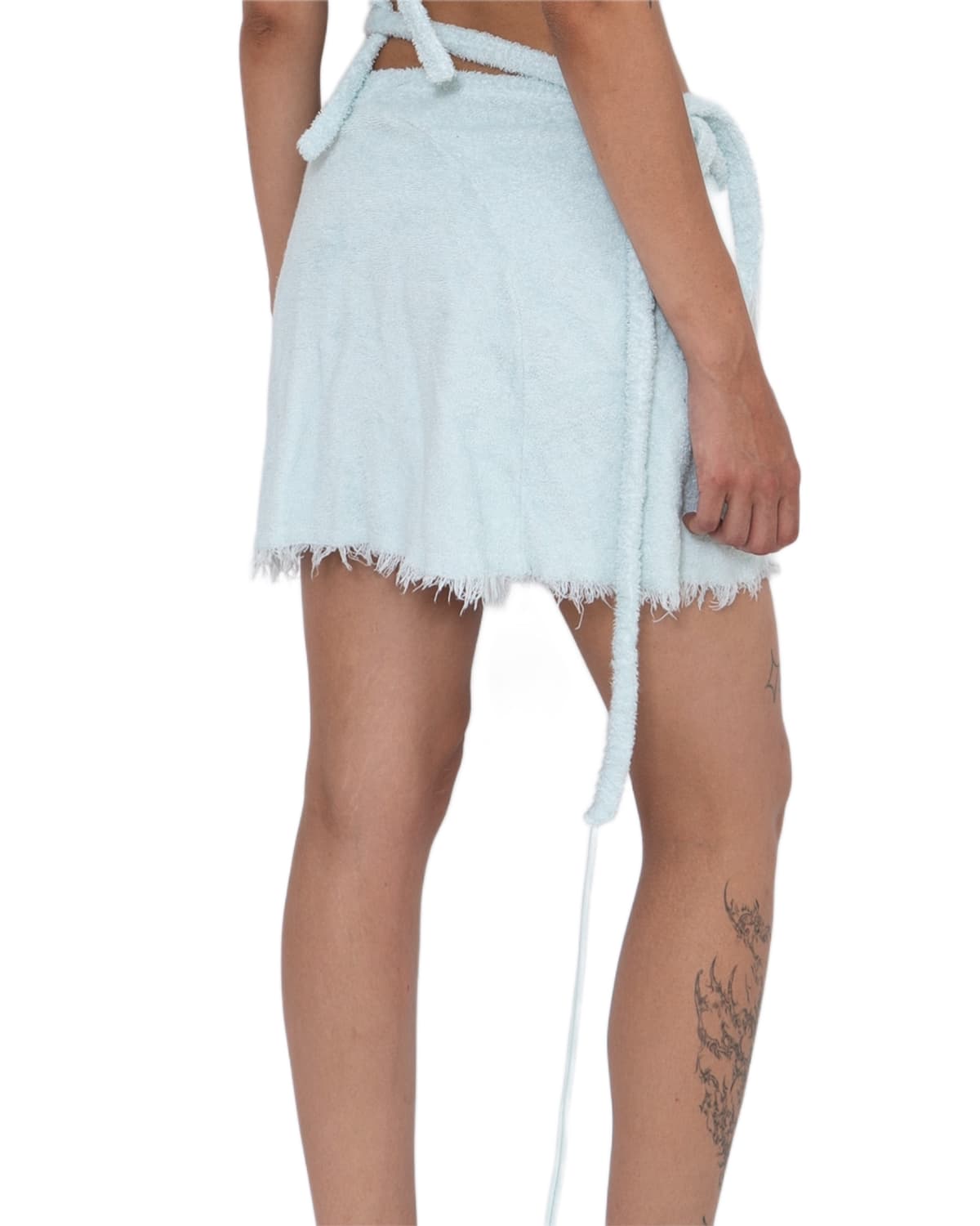 Baby Blue Terry-Cloth Mini Skirt - oskirt3